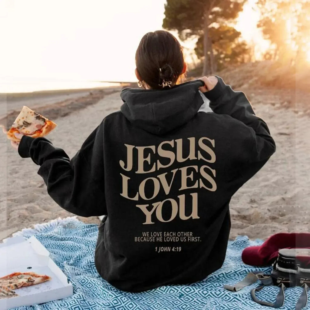 Jesus Loves You Print - Christian Hoodie