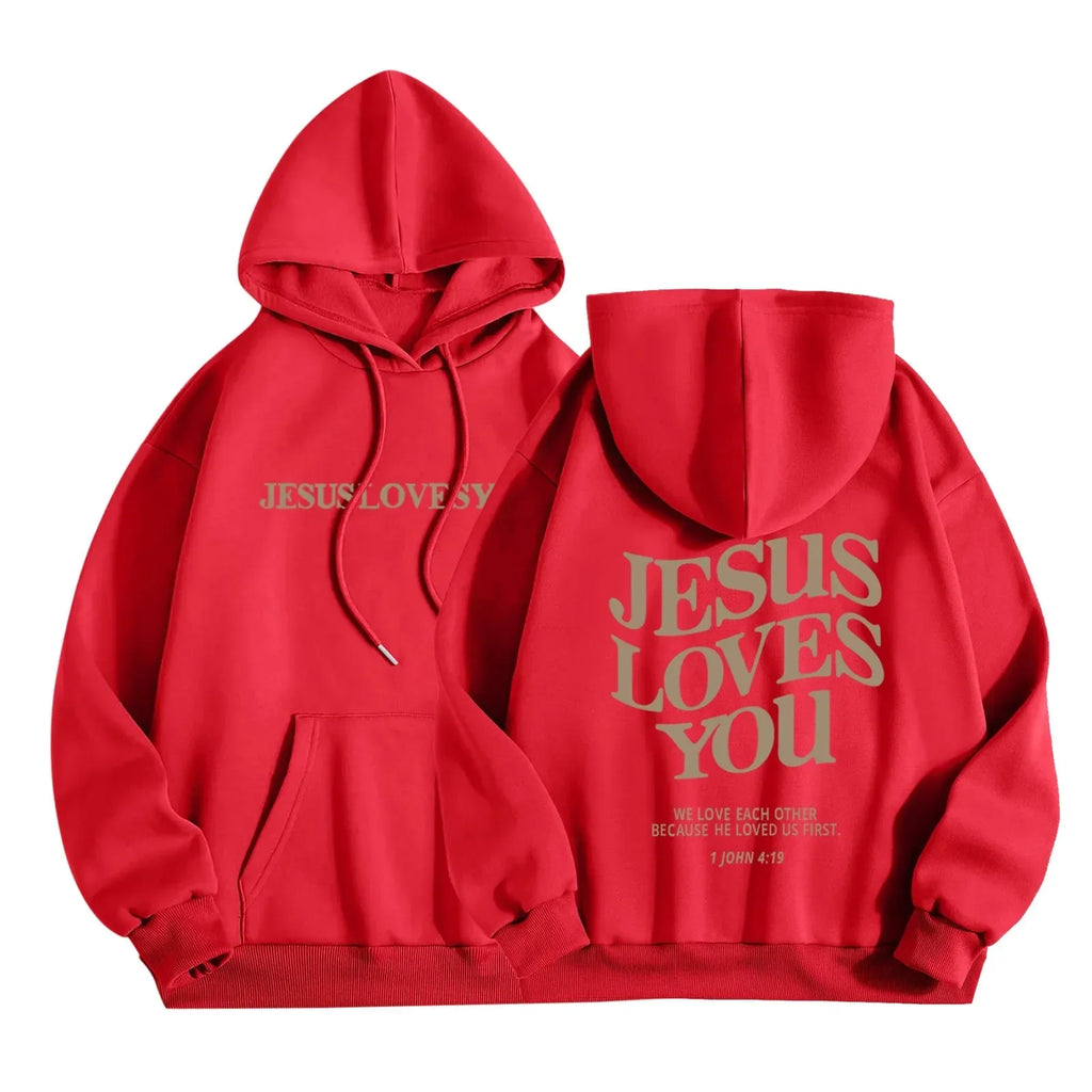 Jesus Loves You Print - Christian Hoodie