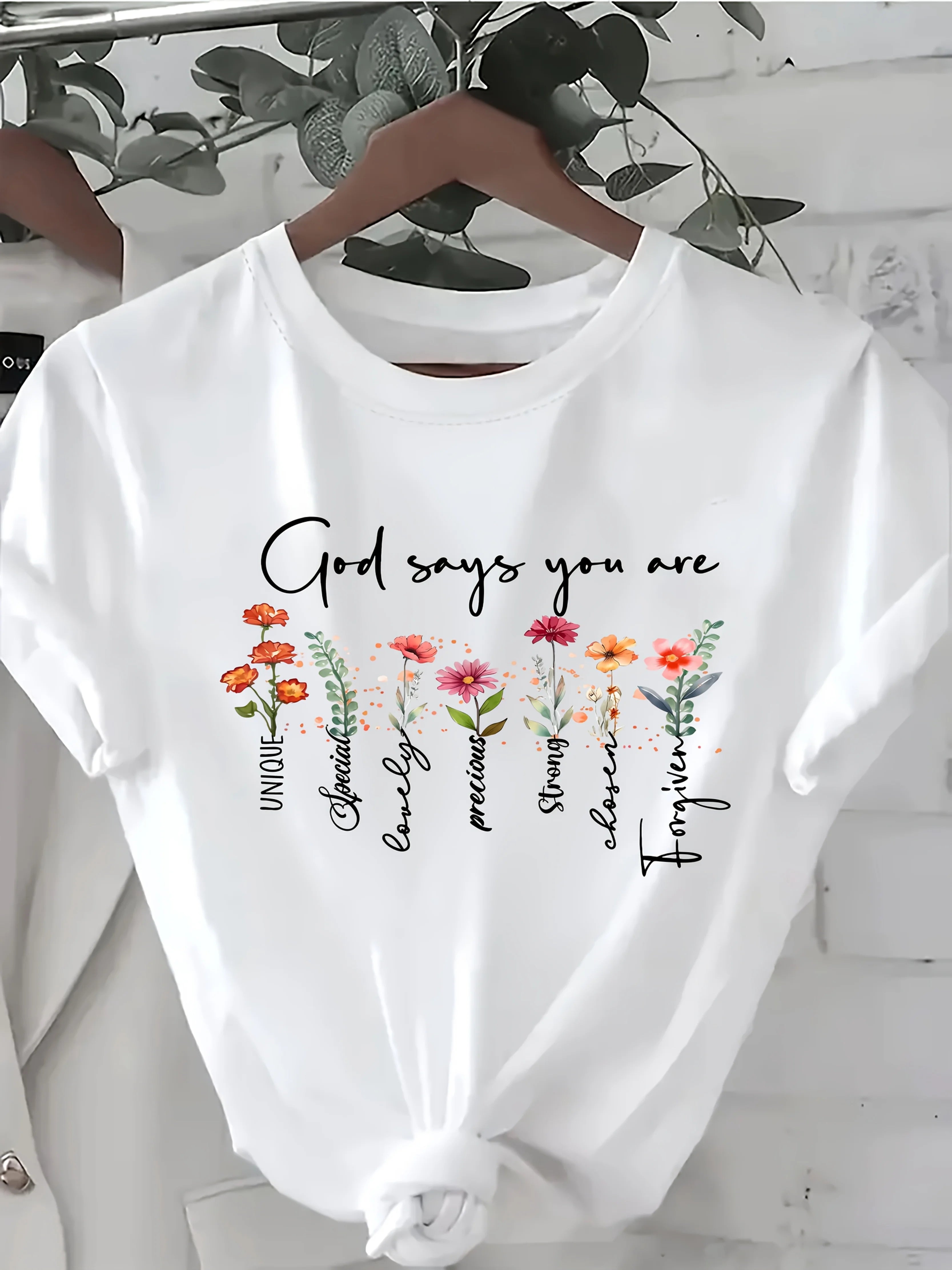 God Says You Are - Women's Floral T-Shirt